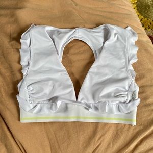 Free People Sanctuary Sports Bra - White Ruffle